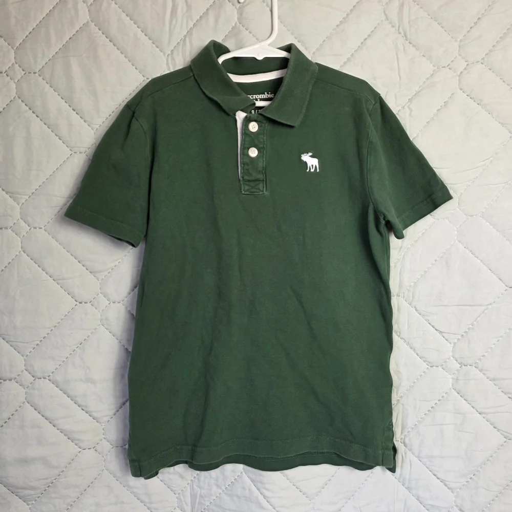 Abercrombie Kids Forest Green Polo Shirt Sz 9/10